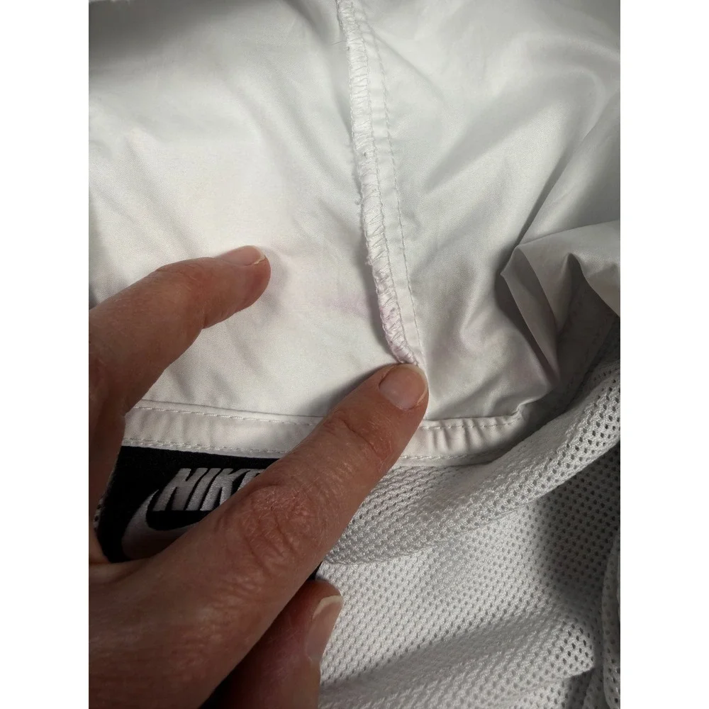 Nike Sportswear‎ Windrunner Full Zip Jacket White Black Women xs small stains